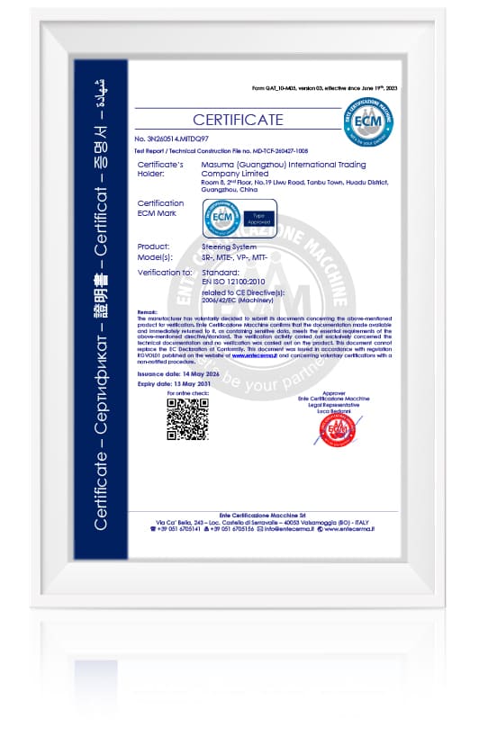 Steering System certificate