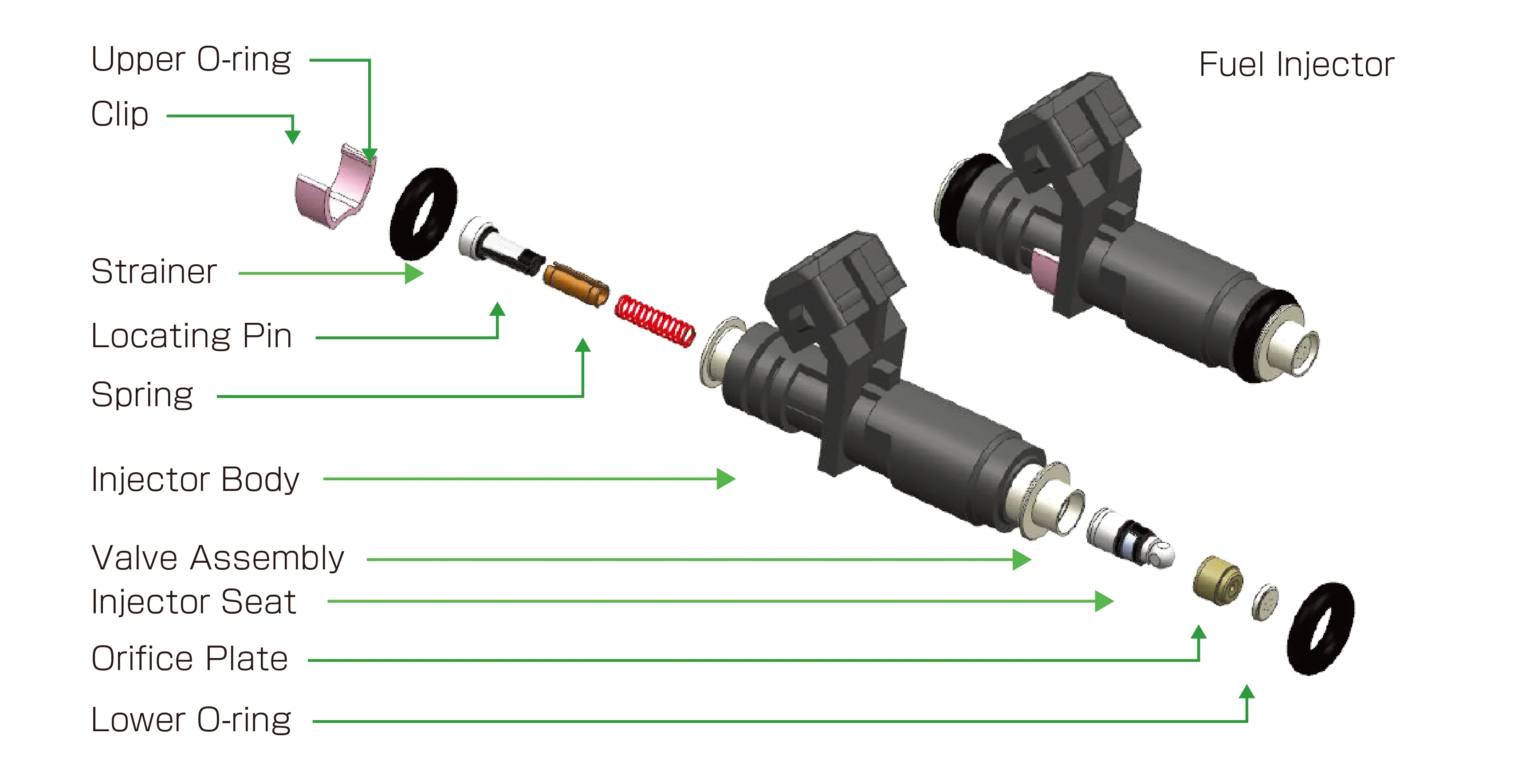 MASUMA Fuel Injector Internal Structure and Components