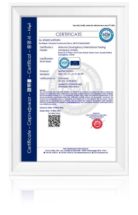 ignition system certificate